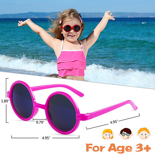 GINMIC 24Pack Kids Neon Round Sunglasses Party Favors  60's 