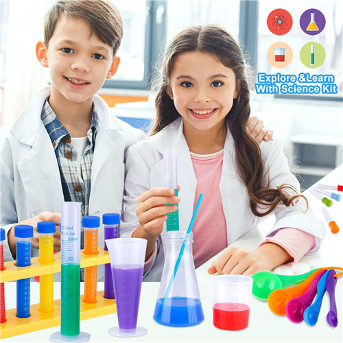 GINMIC 29pcs Kids Science Experiment Kit Lab Coat Set Scientist Costume Dress