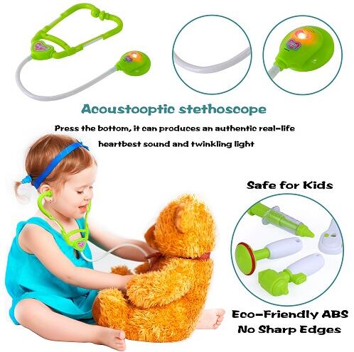 GINMIC Kids Doctor Kit, 22 Piece Kids Pretend Play Toys