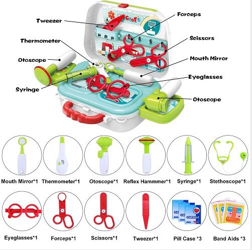 GINMIC Kids Doctor Kit, 22 Piece Kids Pretend Play Toys
